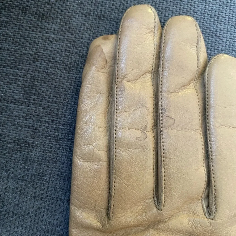 Vintage Van Raalte Tan Leather Gloves Size Medium